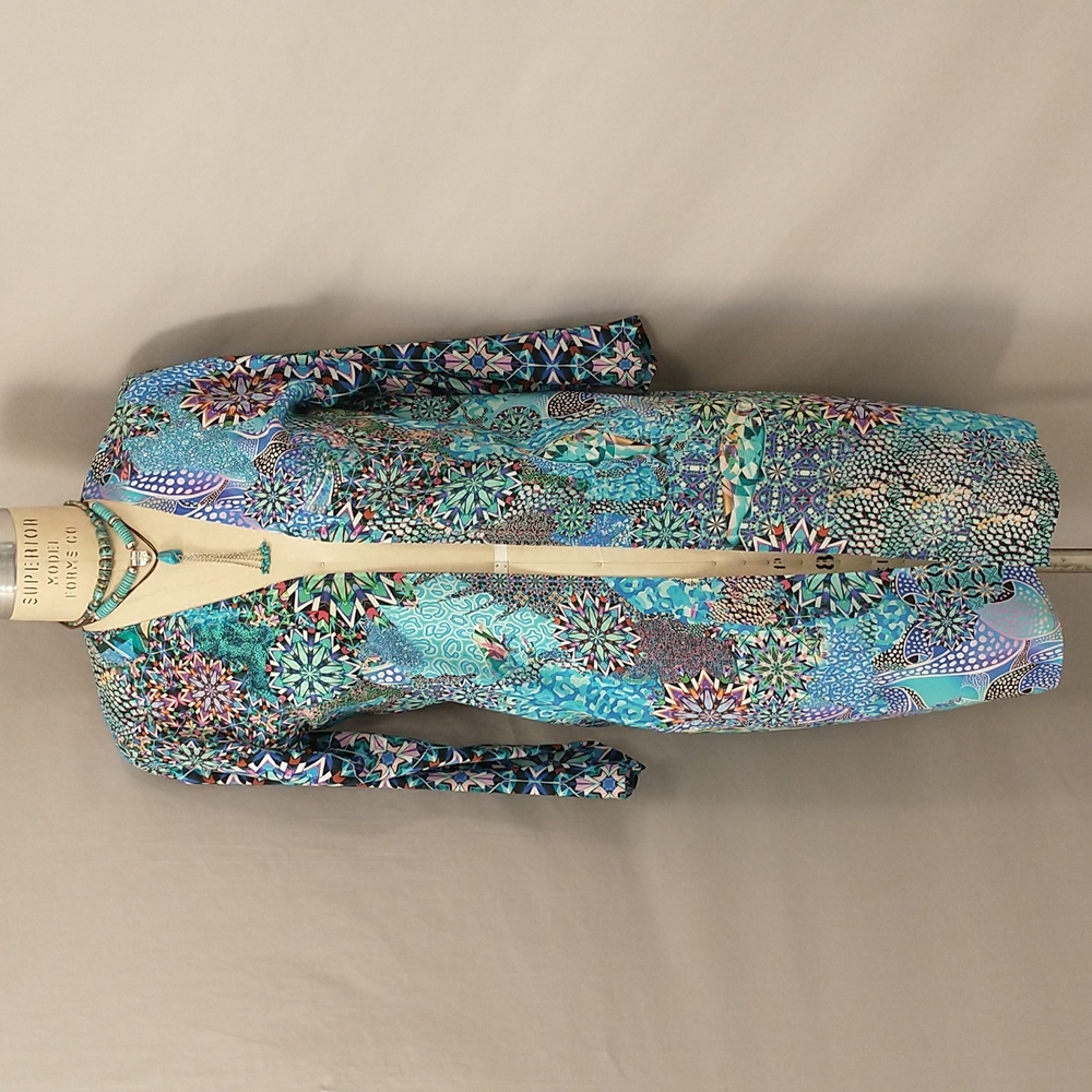 Amazing Shibori London Silk Kimono Jacket Psychedelic Frogs Handpainted & Print